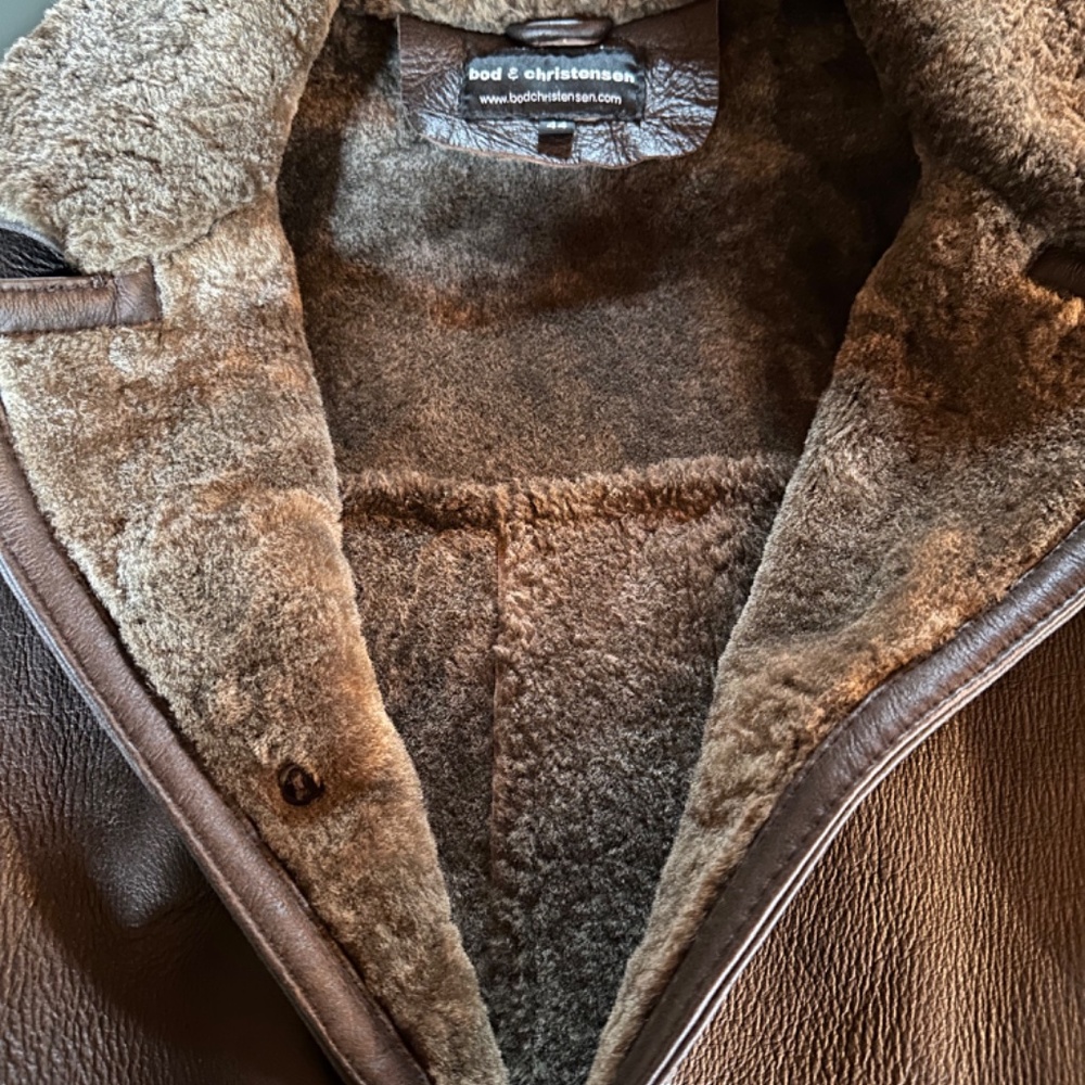 Bod & Christensen shearling leather jacket,mens - Picture 6 of 7